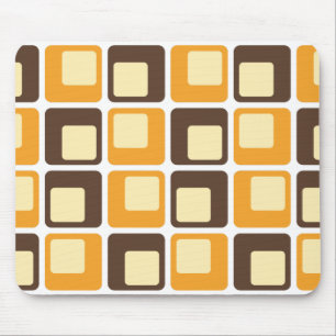 70s Retro Square Shapes Pattern Mouse Pad