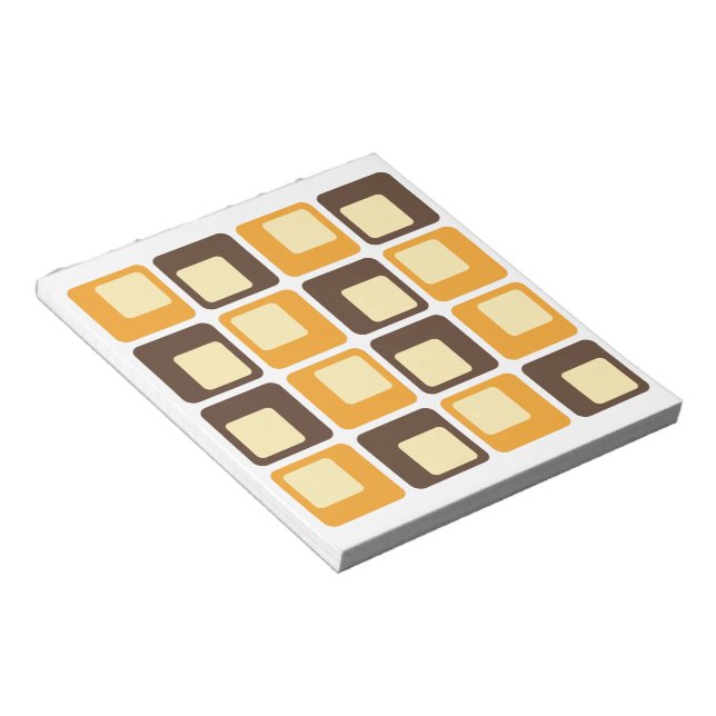 70s Retro Square Shapes Pattern Notepad (Angled)