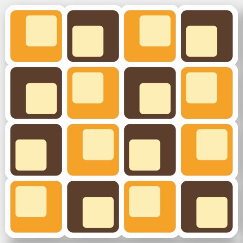 70s Retro Square Shapes Pattern Sticker