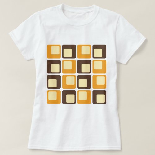 70s Retro Square Shapes Pattern T_Shirt