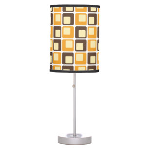70s Retro Square Shapes Pattern Table Lamp