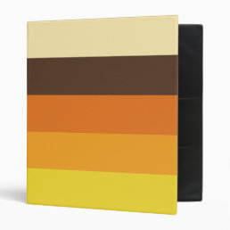70s Retro Striped Color Pattern 3 Ring Binder