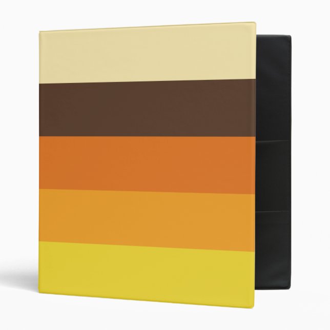 70s Retro Striped Color Pattern 3 Ring Binder (Front/Inside)