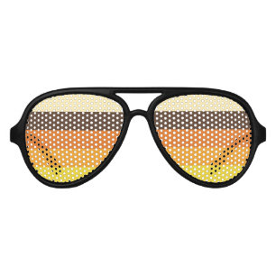 70s Retro Striped Color Pattern Aviator Sunglasses