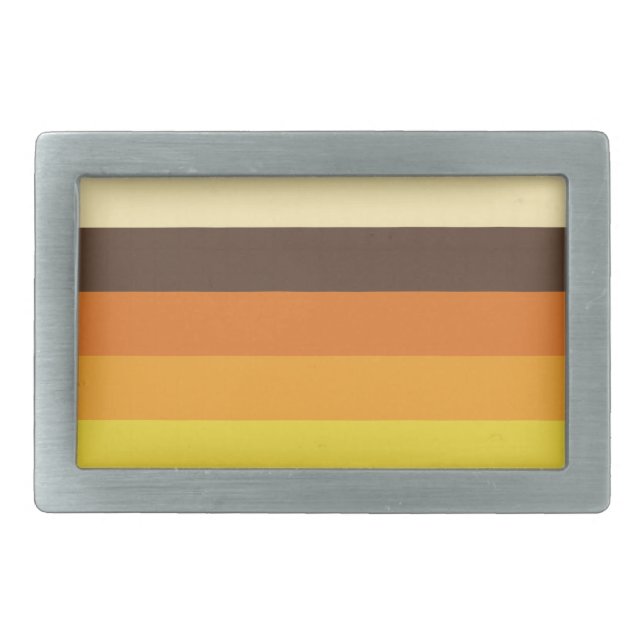 70s Retro Striped Color Pattern Belt Buckle (Front)