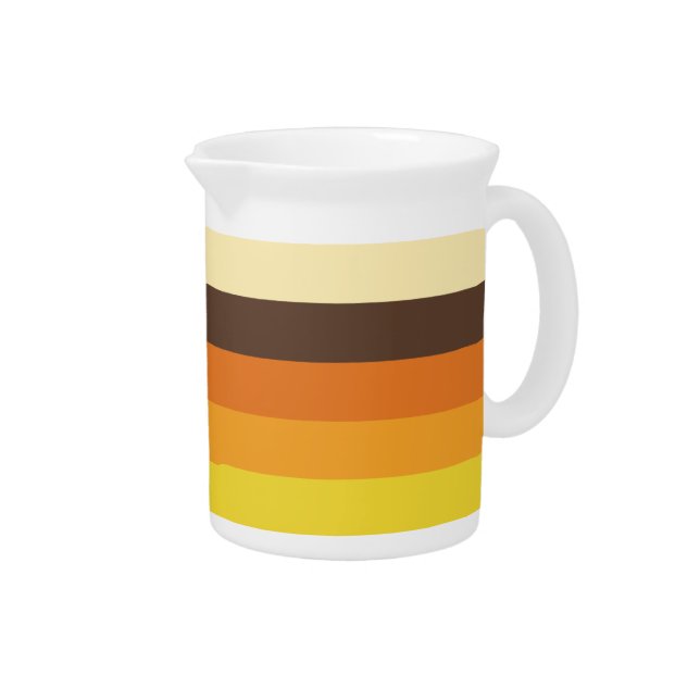 70s Retro Striped Color Pattern Beverage Pitcher (Right)