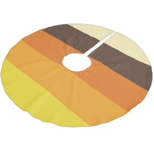 70s Retro Striped Color Pattern Brushed Polyester Tree Skirt