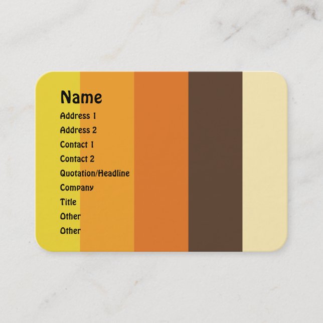 70s Retro Striped Color Pattern Business Card (Front)