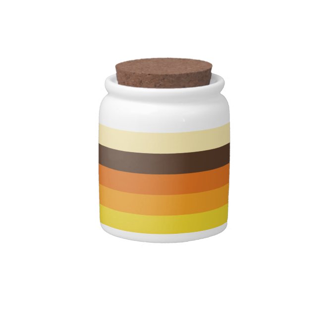 70s Retro Striped Color Pattern Candy Jar (Front)
