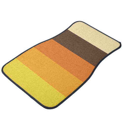 70s Retro Striped Color Pattern Car Floor Mat