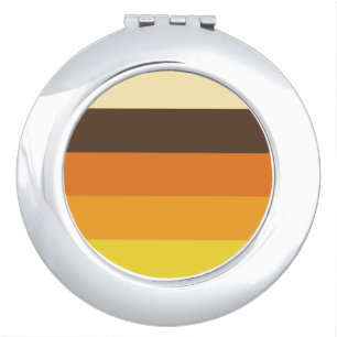 70s Retro Striped Color Pattern Compact Mirror