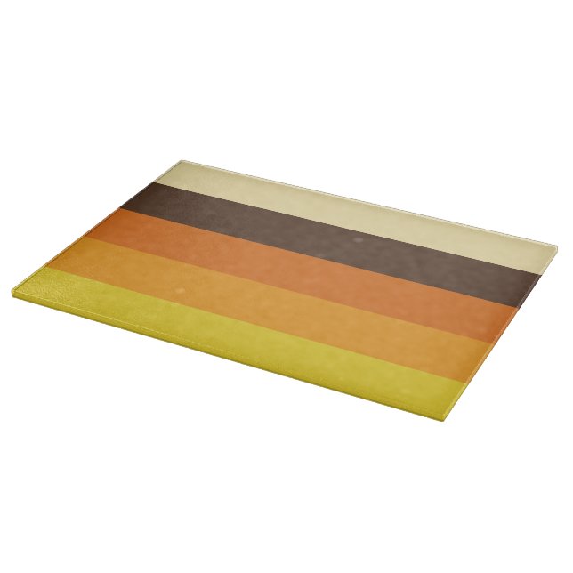 70s Retro Striped Color Pattern Cutting Board (Corner)