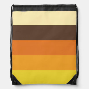 70s Retro Striped Color Pattern Drawstring Bag