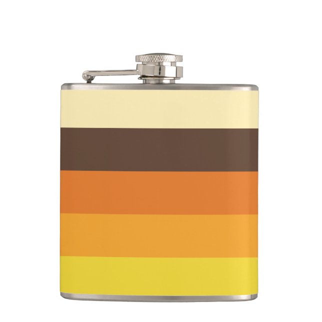 70s Retro Striped Color Pattern Flask (Front)