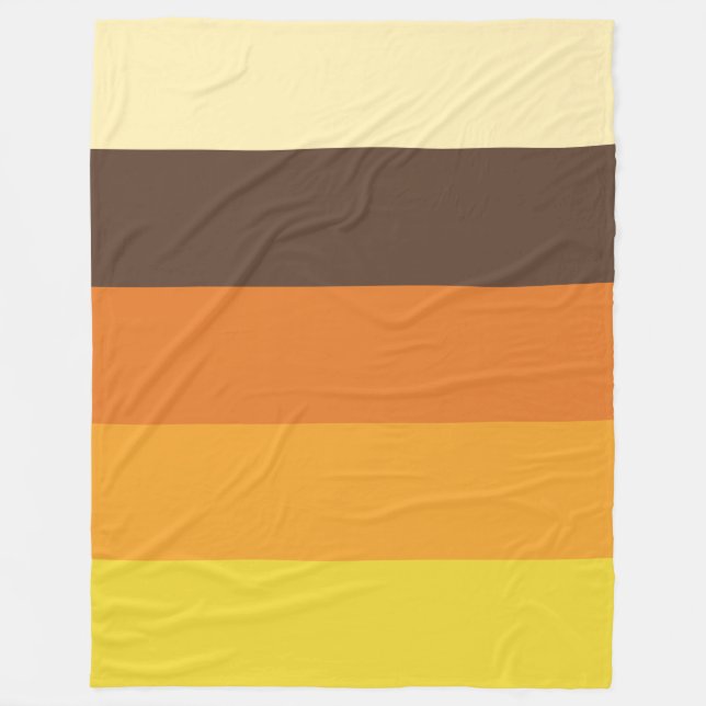 70s Retro Striped Color Pattern Fleece Blanket (Front)