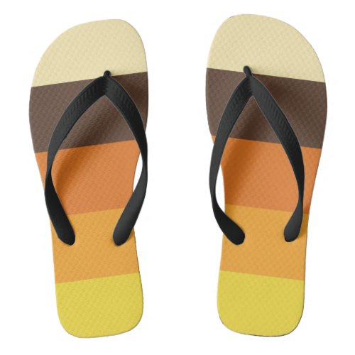 70s Retro Striped Color Pattern Flip Flops