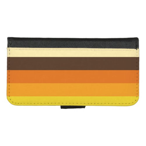 70s Retro Striped Color Pattern iPhone 87 Wallet Case