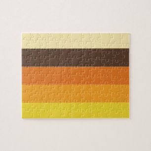 70s Retro Striped Color Pattern Jigsaw Puzzle