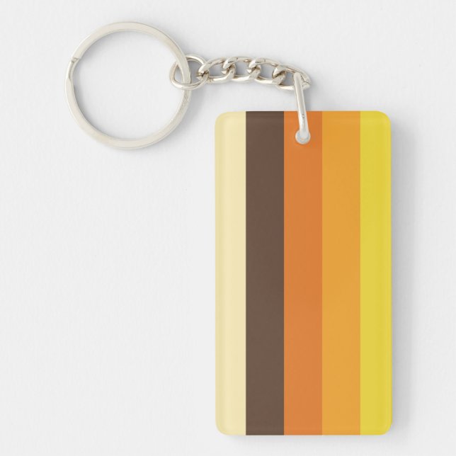 70s Retro Striped Color Pattern Keychain (Front)