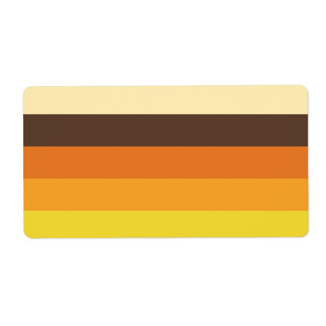 70s Retro Striped Color Pattern Label (Front)