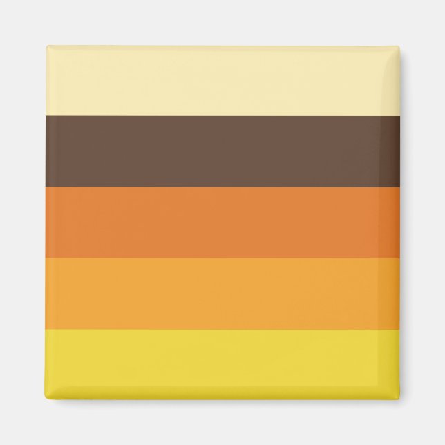 70s Retro Striped Color Pattern Magnet (Front)