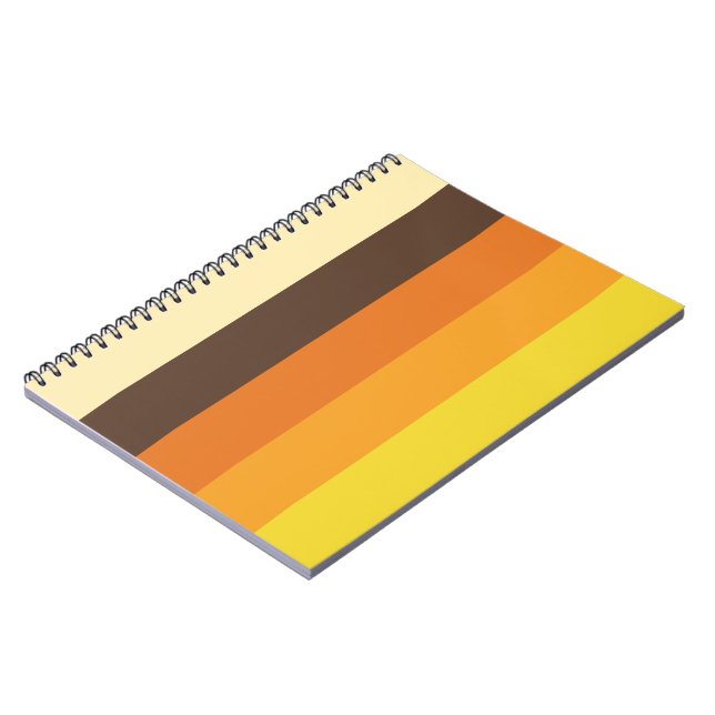 70s Retro Striped Color Pattern Notebook (Left Side)