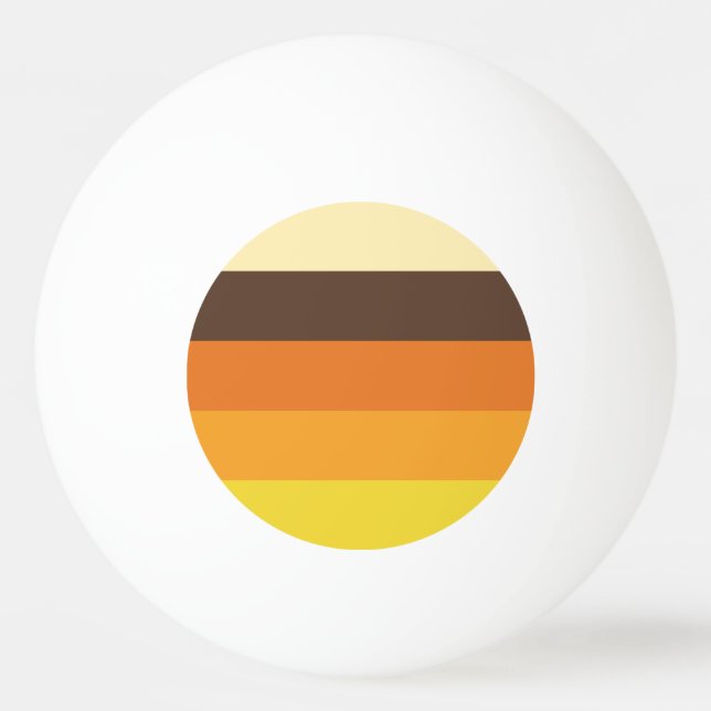 70s Retro Striped Color Pattern Ping Pong Ball (Front)