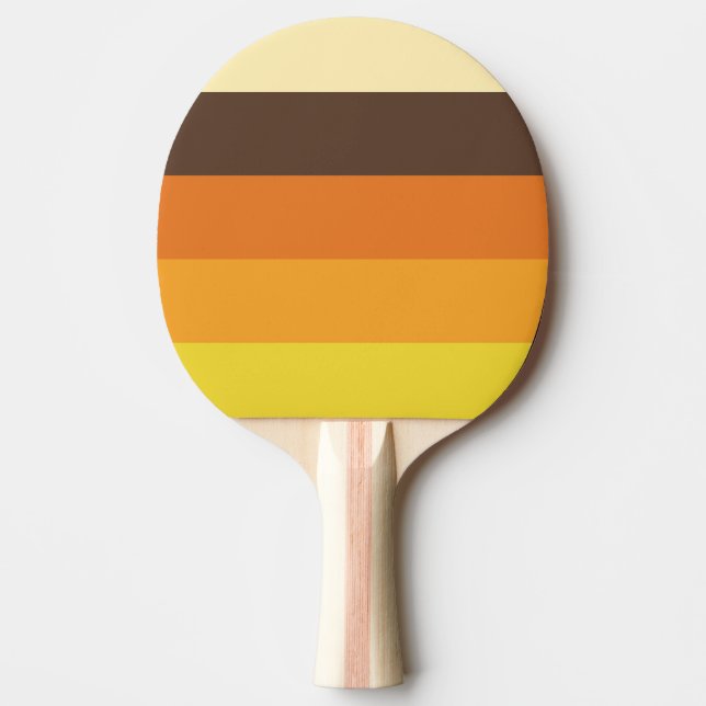 70s Retro Striped Color Pattern Ping Pong Paddle (Front)