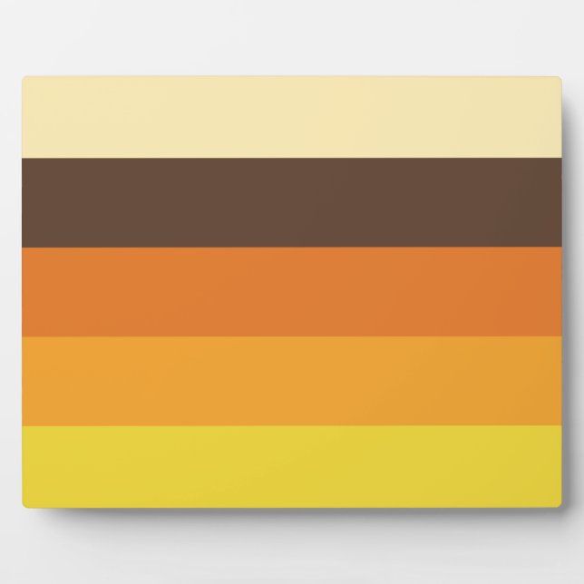 70s Retro Striped Color Pattern Plaque (Front)