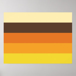 70s Retro Striped Color Pattern Poster