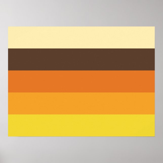 70s Retro Striped Color Pattern Poster (Front)