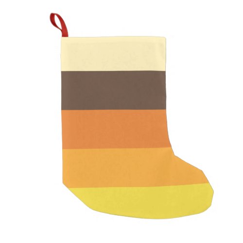 70s Retro Striped Color Pattern Small Christmas Stocking