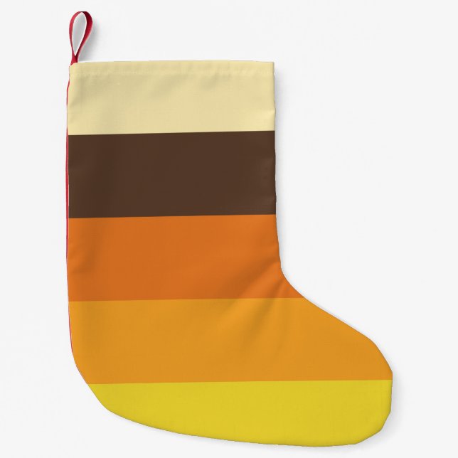 70s Retro Striped Color Pattern Small Christmas Stocking (Front)