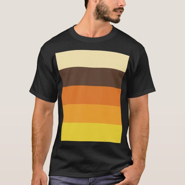 70s Retro Striped Color Pattern T-Shirt (Front)