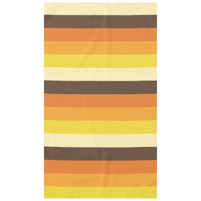 70s Retro Striped Color Pattern Tablecloth (Front)