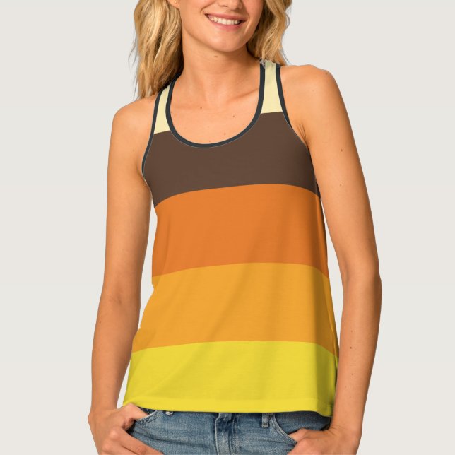 70s Retro Striped Color Pattern Tank Top (Front)