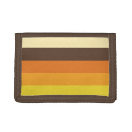 70s Retro Striped Color Pattern Trifold Wallet