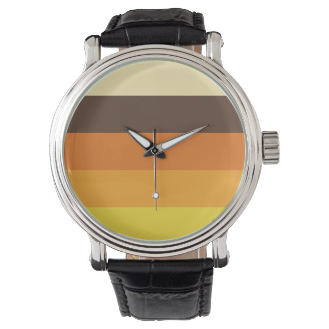 70s Retro Striped Color Pattern Watch (Front)