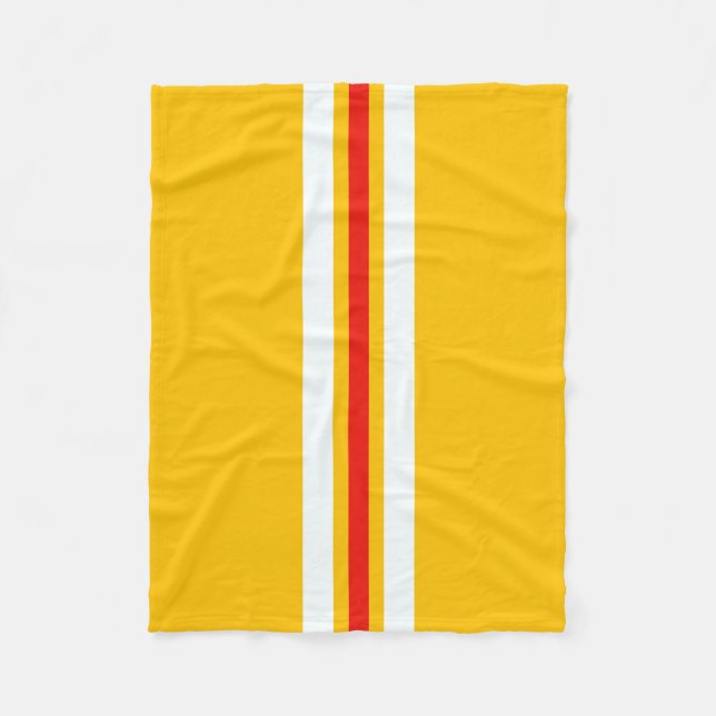 70s Retro Striped Stripes Fleece Blanket (Front)