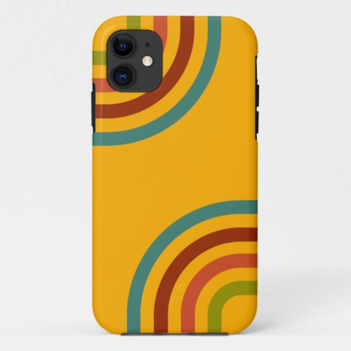 70s Retro Stripes Pattern iPhone 11 Case