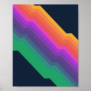 70s Retro Stripes Poster