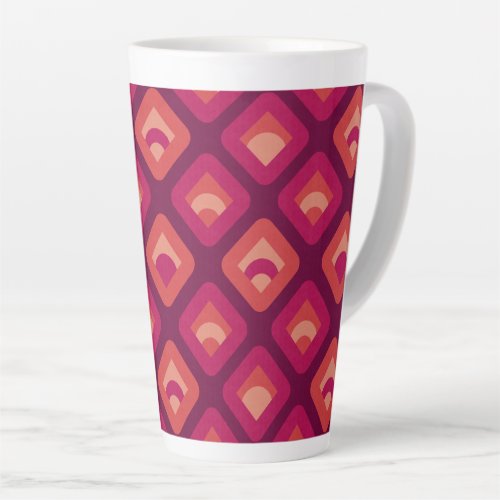 70s retro sunset cubes pattern latte mug