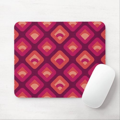 70s retro sunset cubes pattern mouse pad
