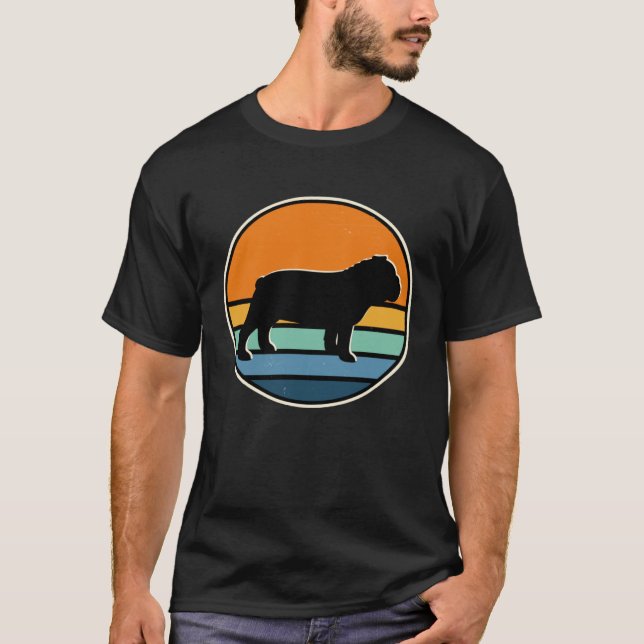 70s Retro Vintage English Bulldog T-Shirt (Front)