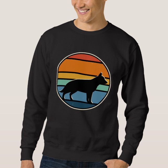 70s Retro Vintage German Shepherd Sweatshirt (Front)