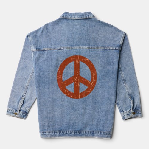 70s Retro Vintage Peace Sign  Denim Jacket