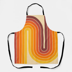 70s Retro Vintage Style Geometric Design Apron