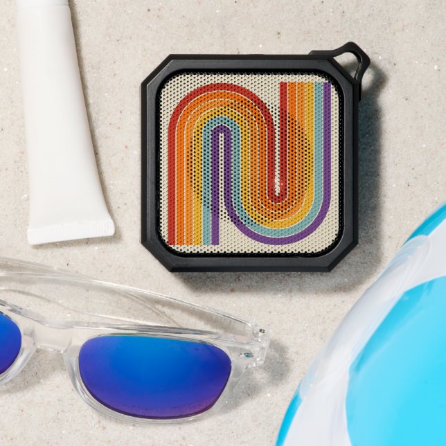 70s Retro Vintage Style Geometric Design Bluetooth Speaker (Insitu(Beach))