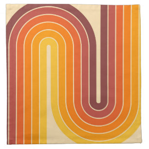70s Retro Vintage Style Geometric Design Cloth Napkin