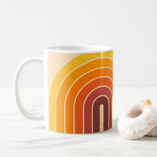 70s Retro Vintage Style Geometric Design Coffee Mug